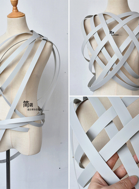 灰色肌理造型塑料条花边辅料DIY手工装饰可弯曲弧度裙撑婚庆布料