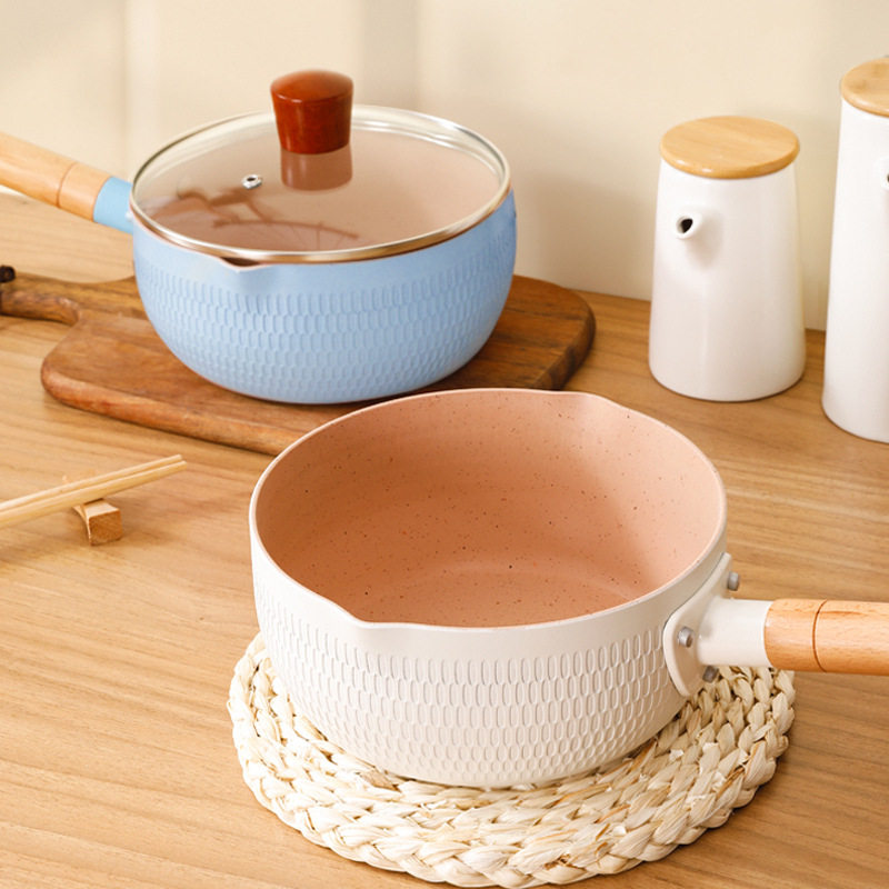 电磁炉煮泡面麦饭石家用婴儿不粘汤锅宝宝辅食小奶锅日式雪平锅