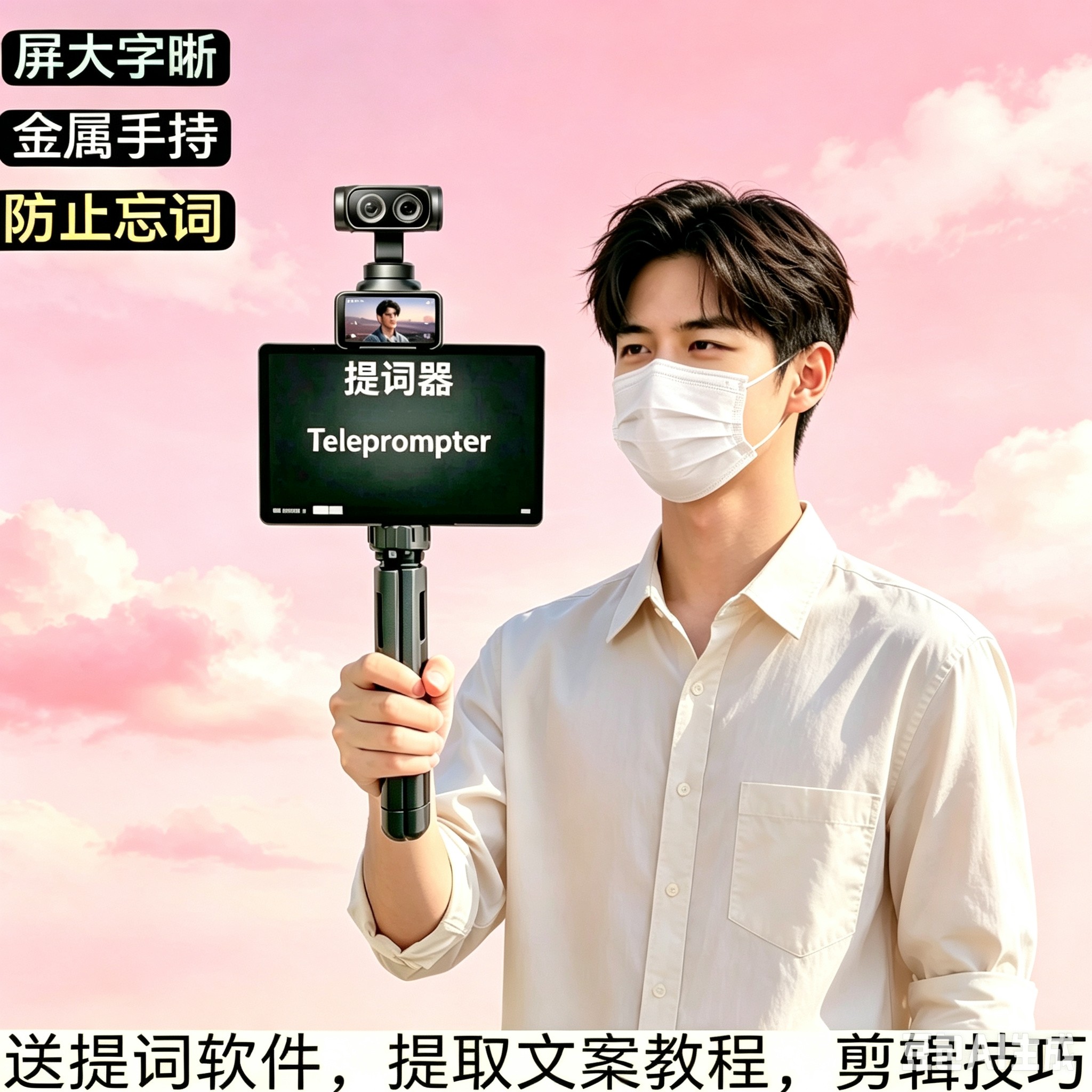 iPad平板提词器适用影石Luna Ultra录课架户外手持口播念稿落地架