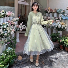 超仙森系仙女裙女长裙2025年秋季裙子新款甜美温柔学生长款连衣裙