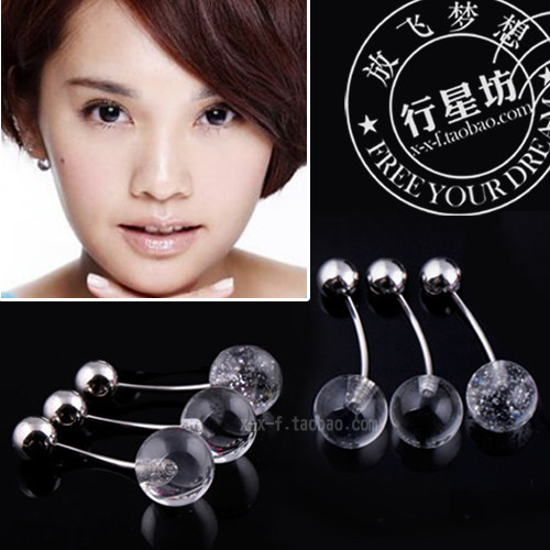 原创设计 醉后决定爱上你杨丞琳同款防过敏钛钢透明气质耳钉耳环