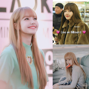 lisa日系整顶假发cos齐刘海金发直发甜美可爱混血软萌长发少女