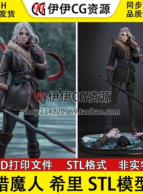 《巫师3狂猎》希里Ciri吉薇艾儿猎魔人3d打印模型stl图纸文件素材