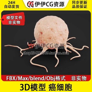 3D模型FBX医学模型癌细胞肿瘤细胞肿瘤细胞病毒PBR细胞核3Dmax
