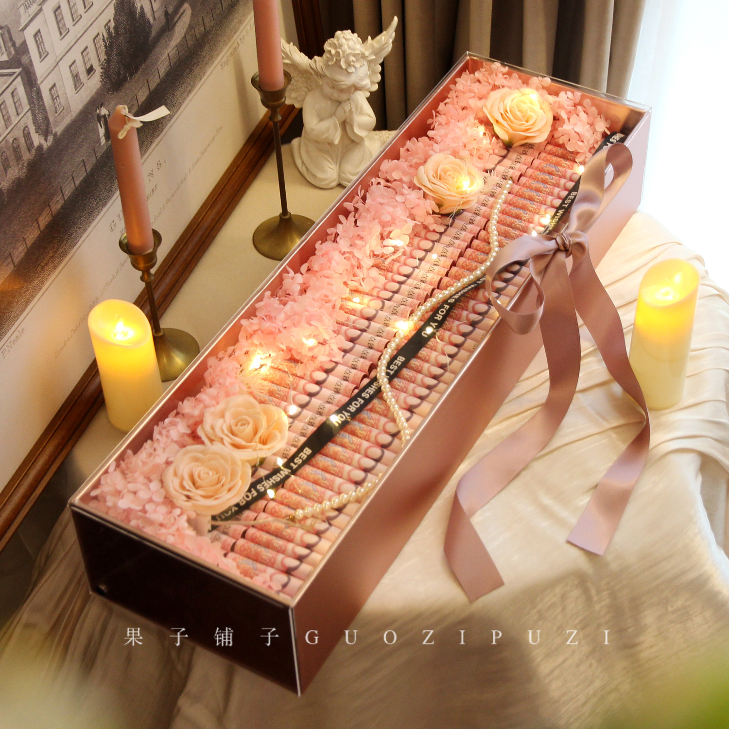 高级母亲节礼物送女生有钱花礼盒现金惊喜盒子透明礼品盒空盒子