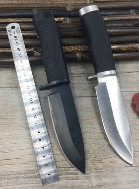 新款户外刀多功能野营求生刀具工具巴克死神氧化黑加厚刀身小直刀