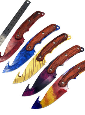 CSGO游戏穿肠刀户外求生野营便携钢制高硬度一体柄锋利开刃小直刀