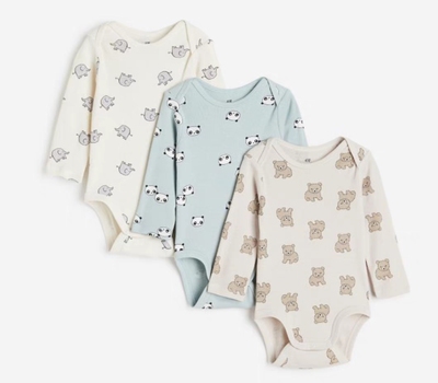 纯棉包屁衣hm爬服3件装