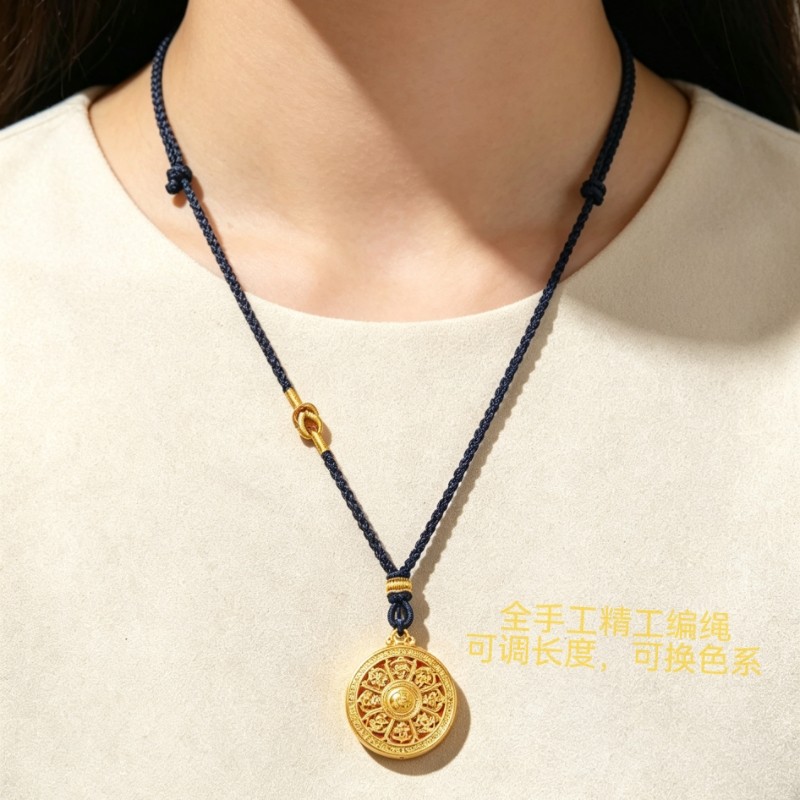 全手工编织项链绳可调节挂绳黄金/蜜蜡吊坠绳8股精工细作编织绳