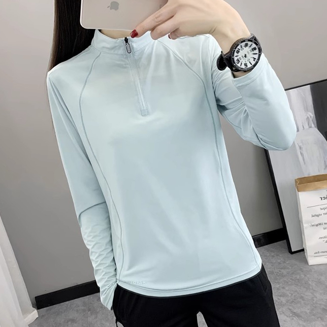 薄款速干衣女长袖立领跑步T恤衫