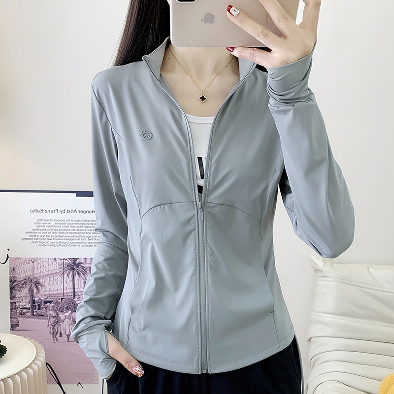 夏季轻薄款冰丝立领防晒衣女款2025修身开衫外套防紫外线防晒服女