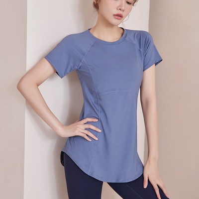 瑜伽服短袖女中长款健身服健身服