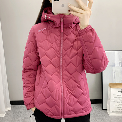 加绒加厚棉衣棉服女短款连帽外套