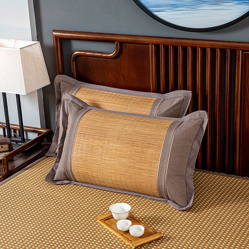 双面夏季竹枕片成人藤凉席冰丝枕头套单人儿童竹枕席藤枕芯套