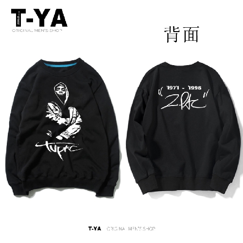 派克头像抓绒长袖t恤圆领卫衣