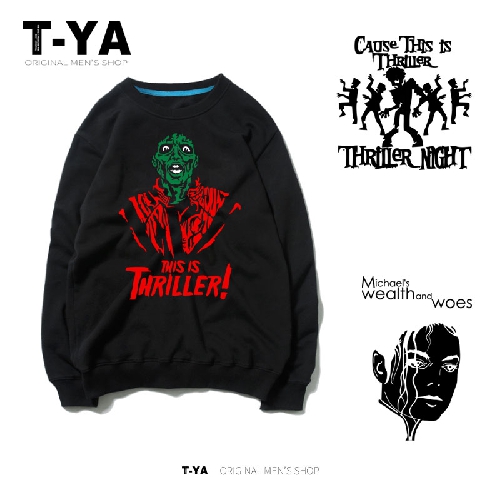 纯棉圆领套头卫衣迈克尔杰克逊bad Michael Jackson外套长袖T恤