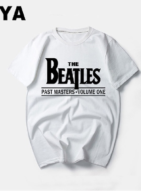 夏装宽松男女纯棉圆领短袖摇滚乐队T恤夏新衣服披头士beatles列侬