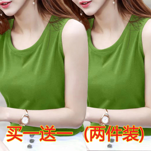 背心带内搭打底衫 单双件纯棉无袖 时尚 新款 女 t恤女吊带背心女夏季
