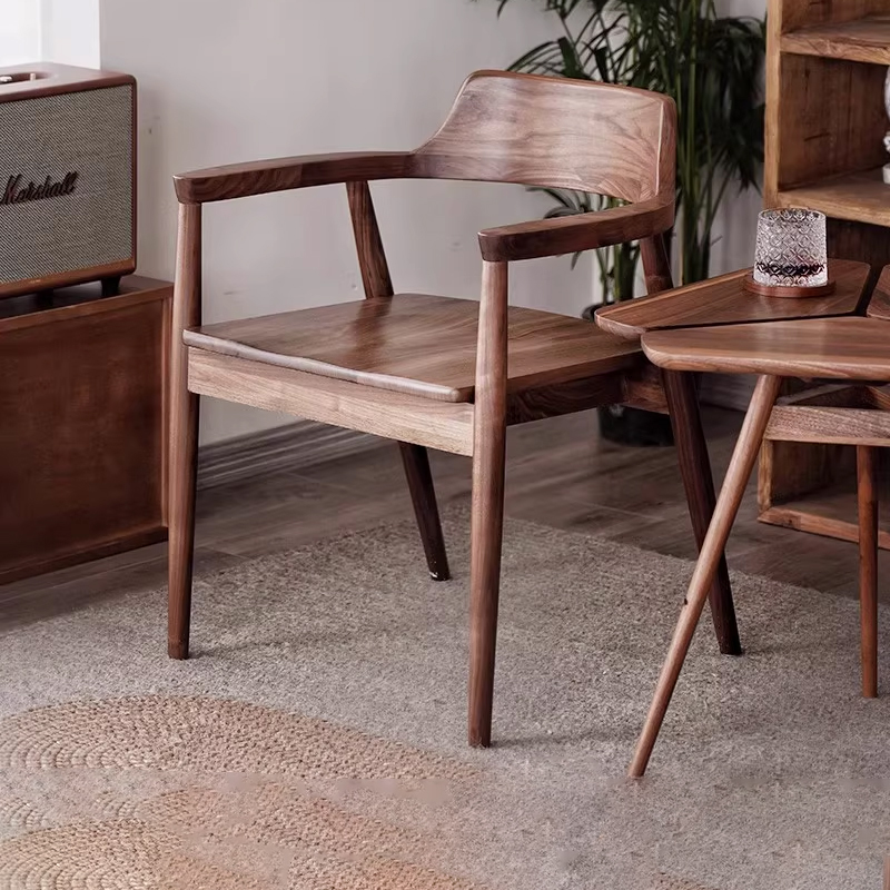 北欧实木广岛椅白蜡木客餐厅桌椅咖啡饭店简约靠背椅会议室洽谈椅