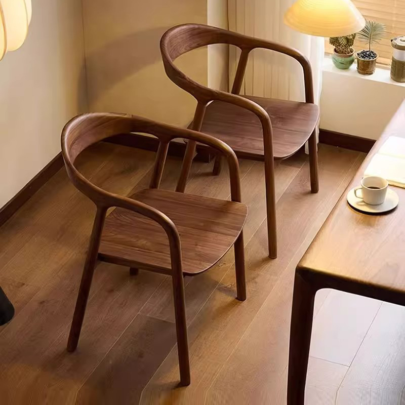 北美家用舒美特椅子简约实木餐椅轻奢新中式餐厅书桌茶椅2025新款