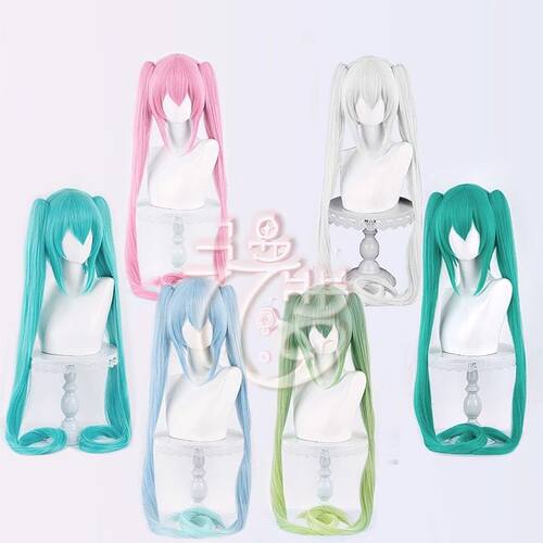 漫萝 初音cos假毛造型110cm万用虎口夹双马尾cosplay送发网