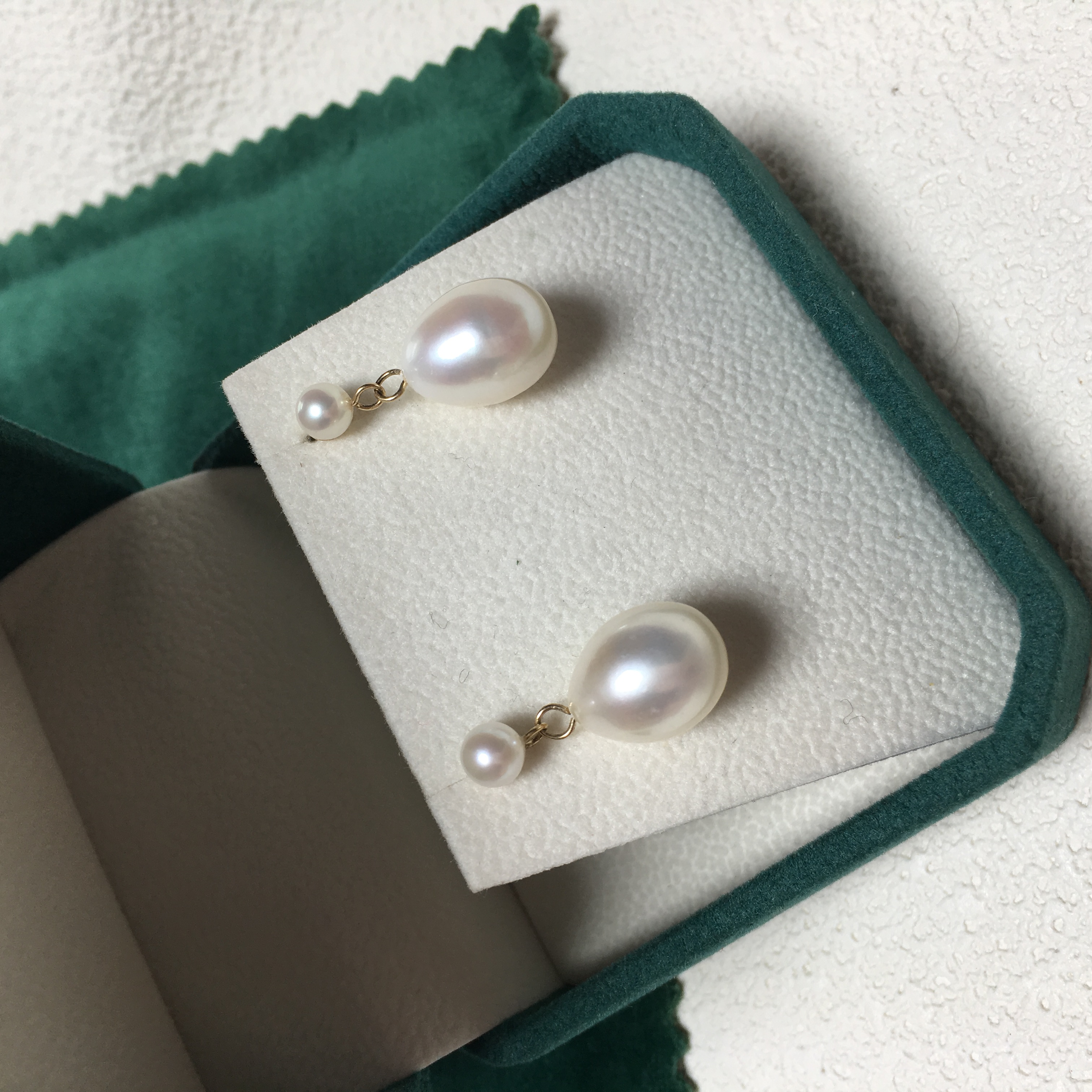 双珠小香风女气质精致耳钉天然珍珠耳环耳饰简约日常工作百搭