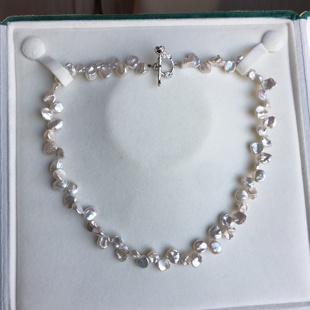 天然巴洛克珍珠项链不规则异形花瓣珍珠颈饰女款设计感花朵锁骨链