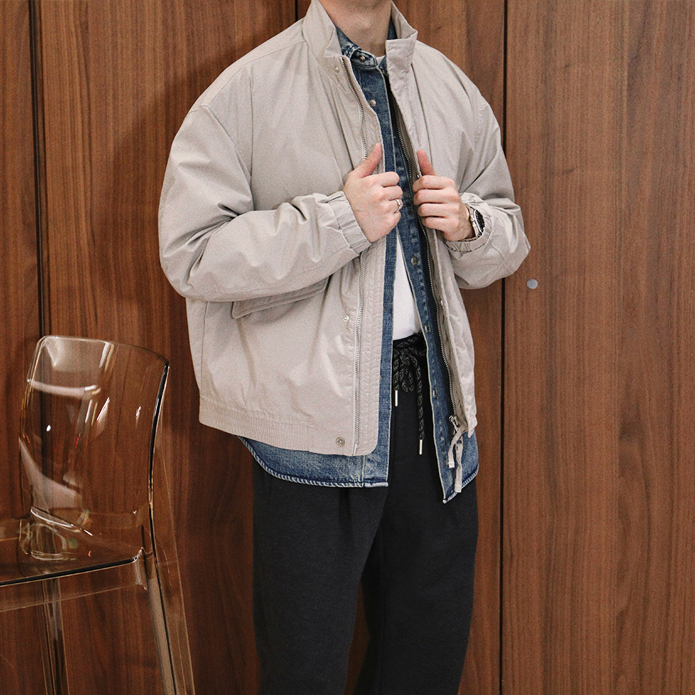 Extfine冬季新款日系复古大口袋立领极简高级感夹克棉服外套男