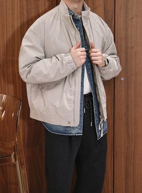 Extfine冬季新款日系复古大口袋立领极简高级感夹克棉服外套男