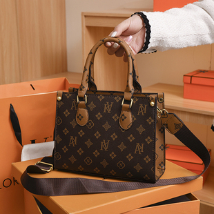 轻奢复古老花手提包包女2025新款高级感单肩女包时尚托特包小包包