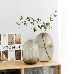 网红轻奢喜悦玻璃花瓶浪漫卧室简约办公室ins插花鲜花家居生活