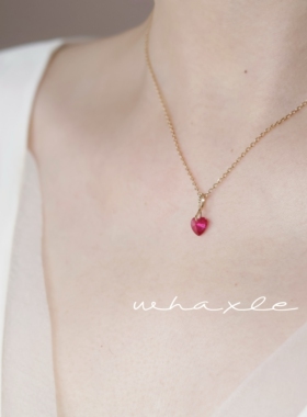 Whaxle红刚玉925银镀金项链
