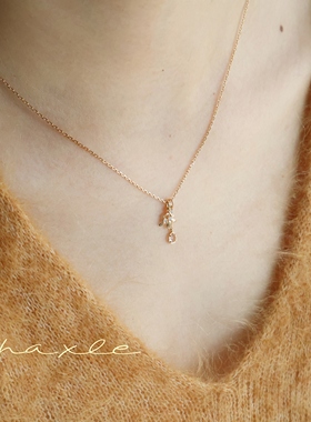 秋月桂| Whaxle 桂花瓣镶嵌白水晶双吊坠清新精致中式项链锁骨链