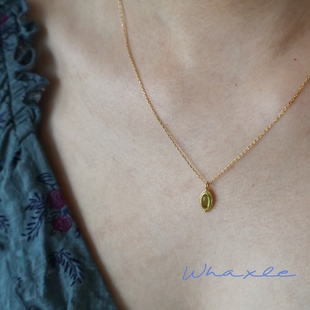 绿野仙踪 | Whaxle 法系橄榄石复古宫廷吊坠镀14K金项链锁骨链