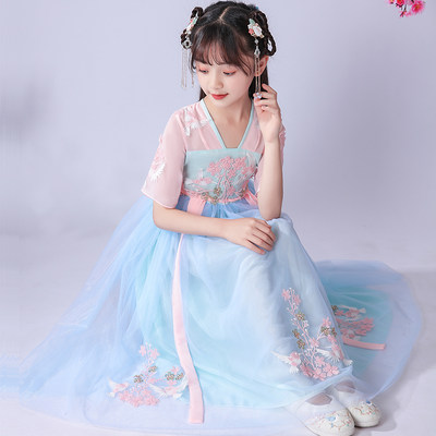 中国风复古超仙女孩雪纺裙子唐装