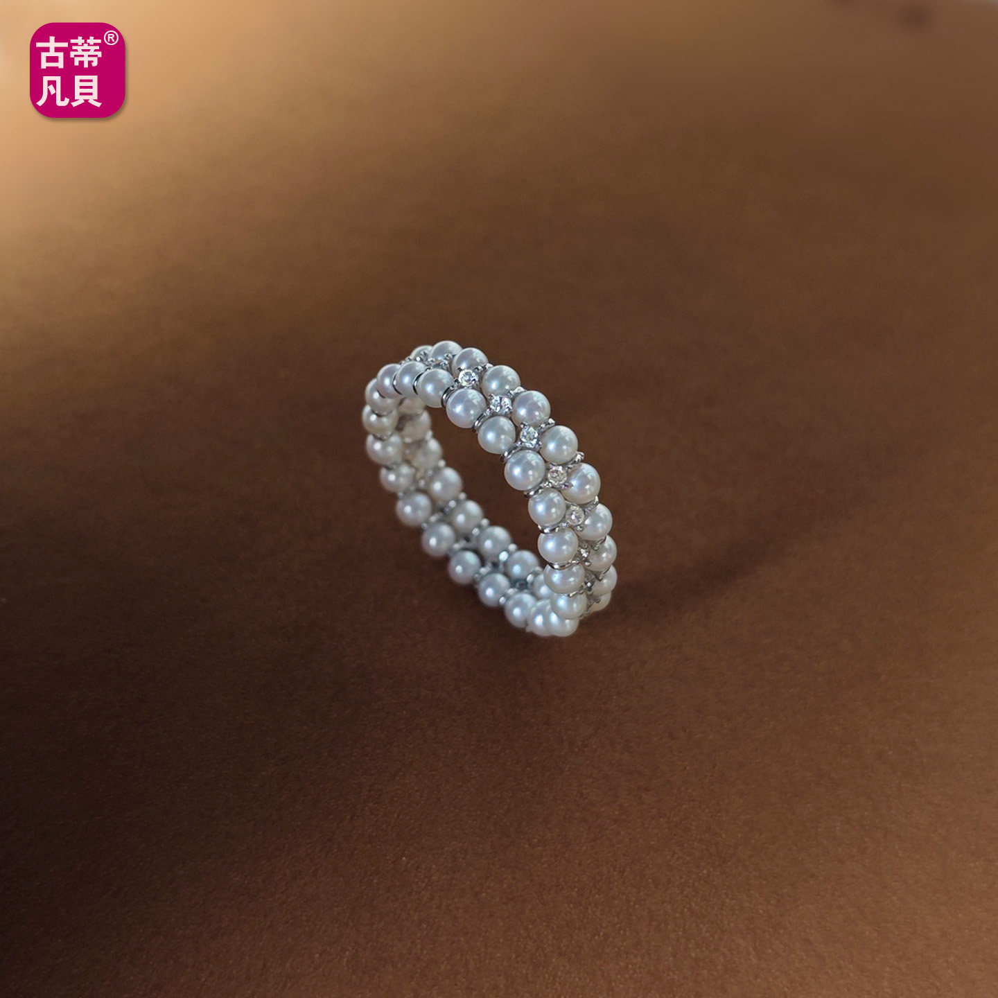 高品质2-3mm天然淡水小珍珠戒指双排纯银指环带钻编织时尚气质女,珠宝/钻石/翡翠,手饰,淘宝优惠券,粉丝福利购,淘宝优惠卷