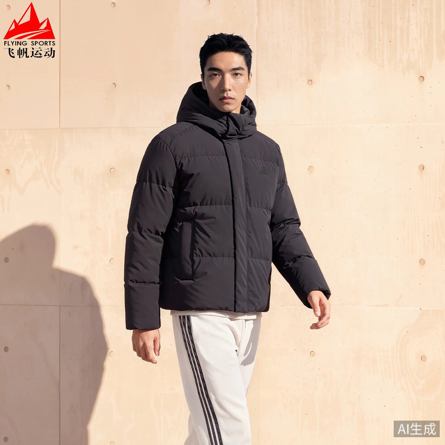 阿迪达斯羽绒服男2026冬宽松600蓬保暖面包服连帽运动外套 LE4955