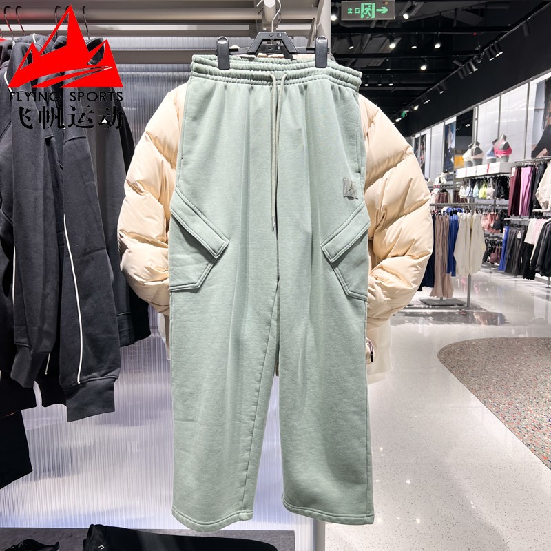 耐克男裤2026春款工装大口袋加绒宽松直筒运动保暖长裤HV9682-305