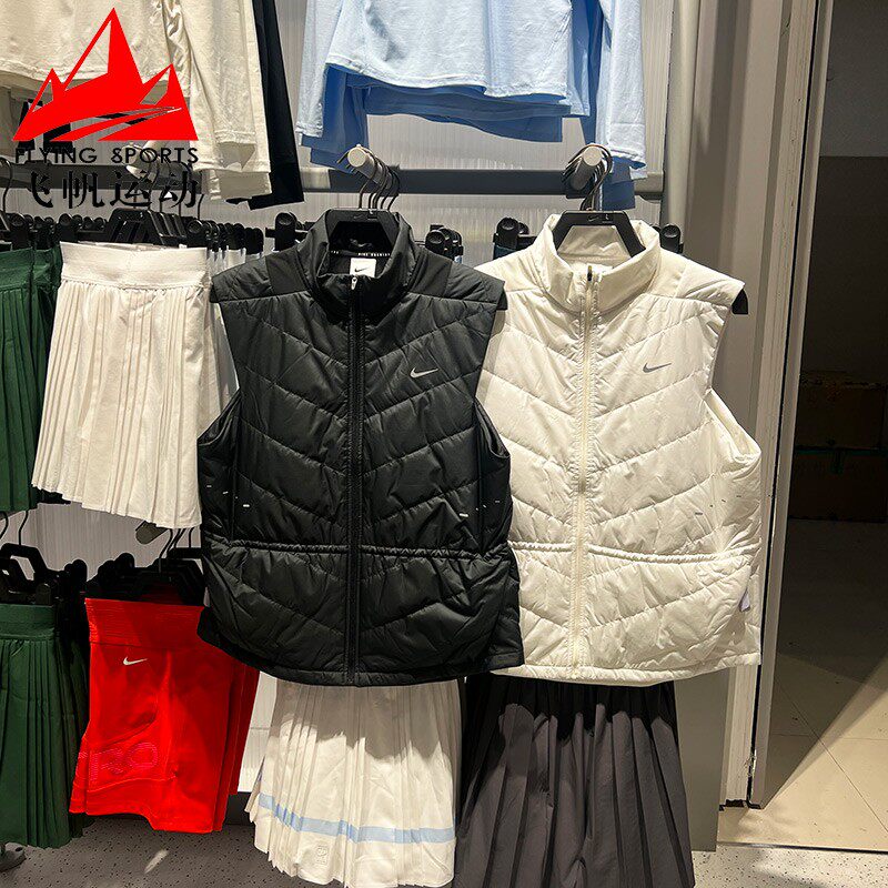 Nike耐克女装2025冬季款跑步运动休闲立领棉服马甲背心HV2656-010