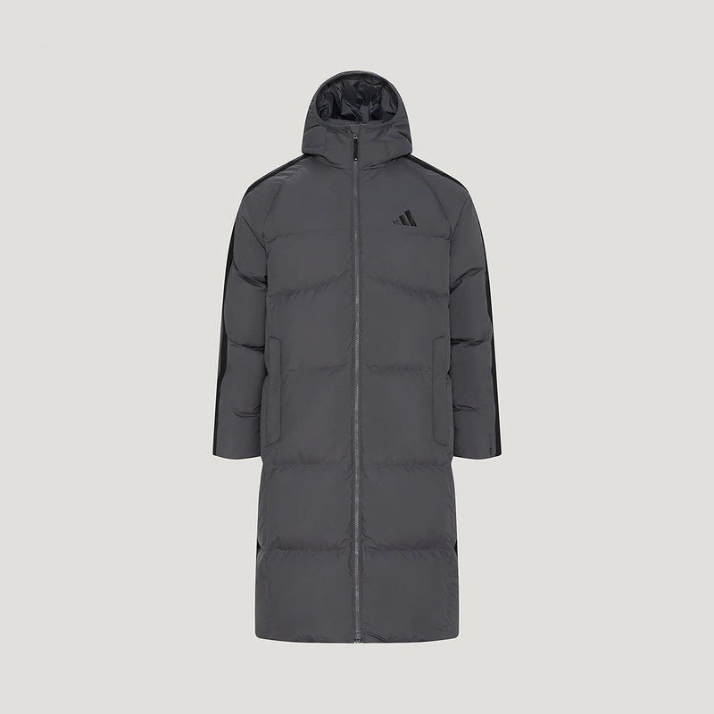 阿迪达斯羽绒服男2026冬季拒水防风600蓬长款运动连帽外套 KG8200