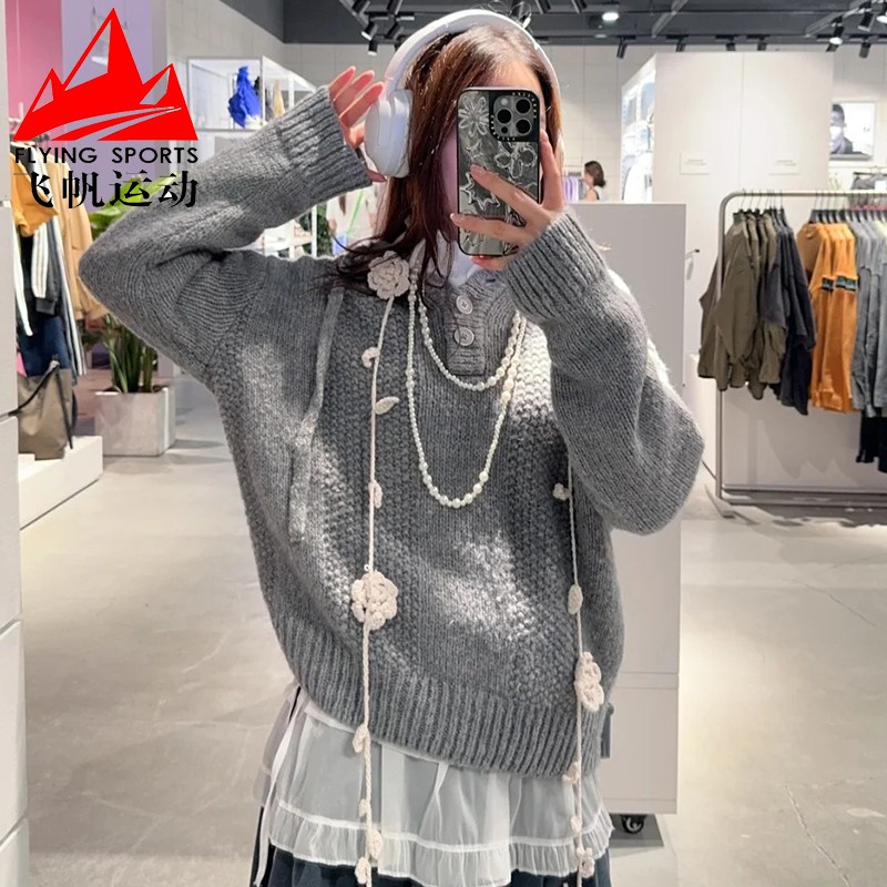 阿迪达斯三叶草女装2025冬季复古宽松百搭运动针织连帽毛衣KS5967