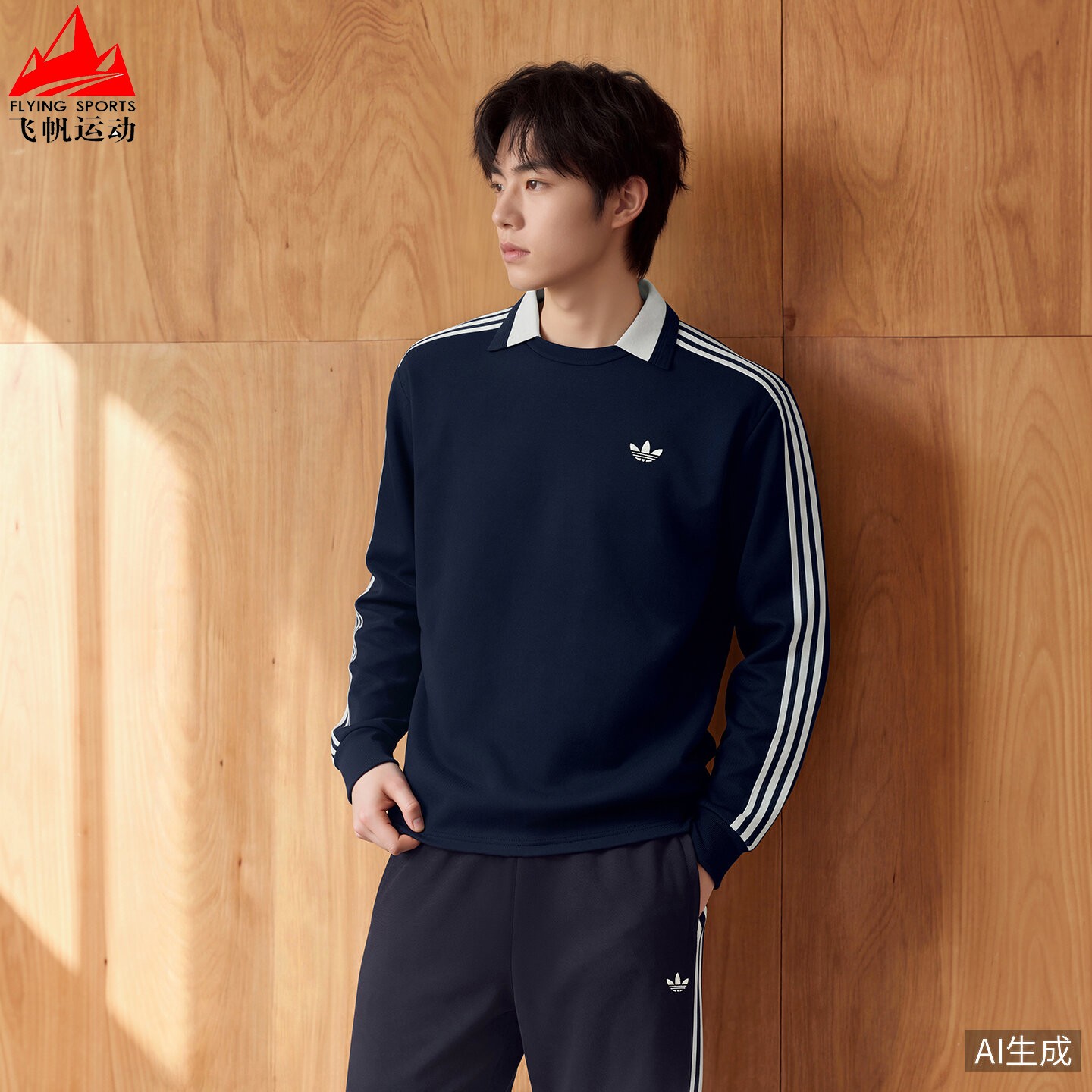 阿迪达斯三叶草男装2026秋珠地棉休闲运动长袖POLO衫 KZ0489 0490