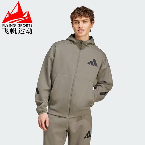 阿迪达斯拉链开衫卫衣连帽夹克