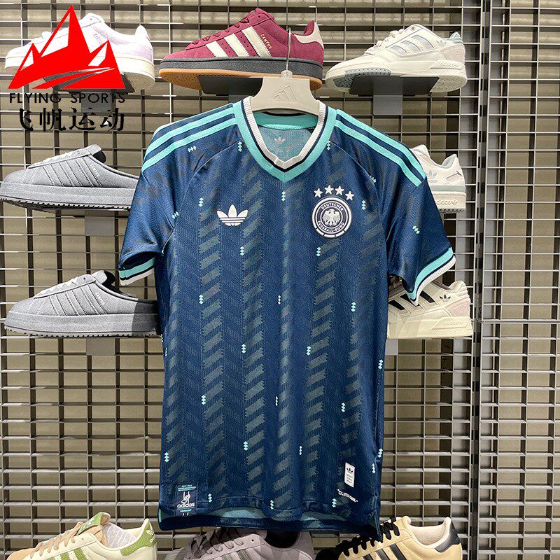 阿迪达斯三叶草男装2026夏德国队世界杯客场球员版短袖球衣JN2070