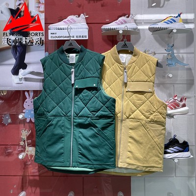 阿迪达斯棉马甲夹棉无袖背心