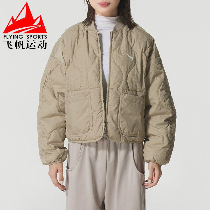 彪马羽绒服女款2025冬新款时尚轻薄百搭保暖棒球领外套635502-55