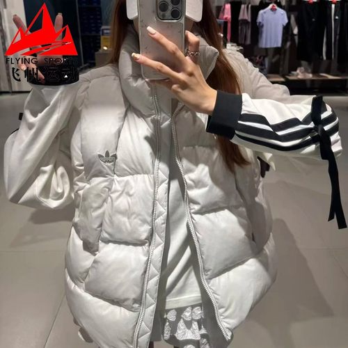 阿迪达斯三叶草男装2025冬季鸭绒运动休闲立领羽绒背心马甲KV3987