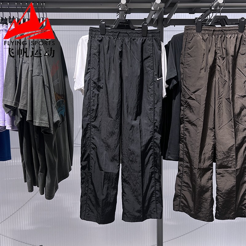 NIKE耐克女裤2025夏季款高腰直筒梭织防晒运动休闲长裤FV7656-010