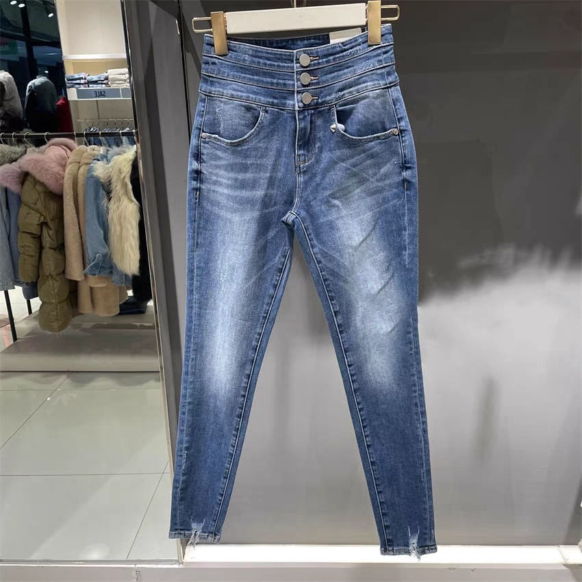 专柜正品2022年春季牛仔长裤水洗