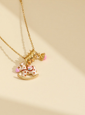 精致滴油小马项链轻奢气质高级锁骨链INS风时尚百搭优雅2026新款